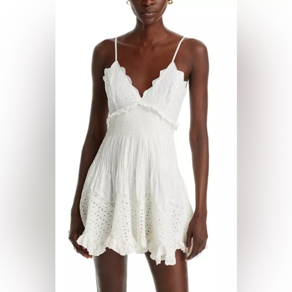 LoveShackFancy Kerielle Eyelet Mini Dress Large New With Tags - Picture 6 of 7